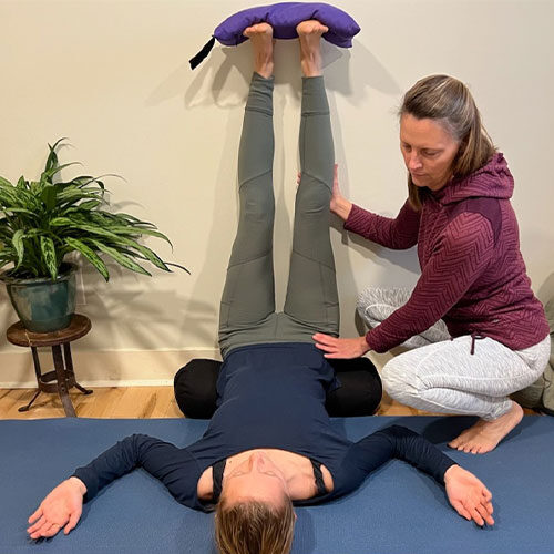 Kate Greenleaf provides individual yoga in Waterbury, Vermont.